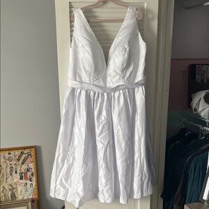 Tea-Length White Wedding Dress